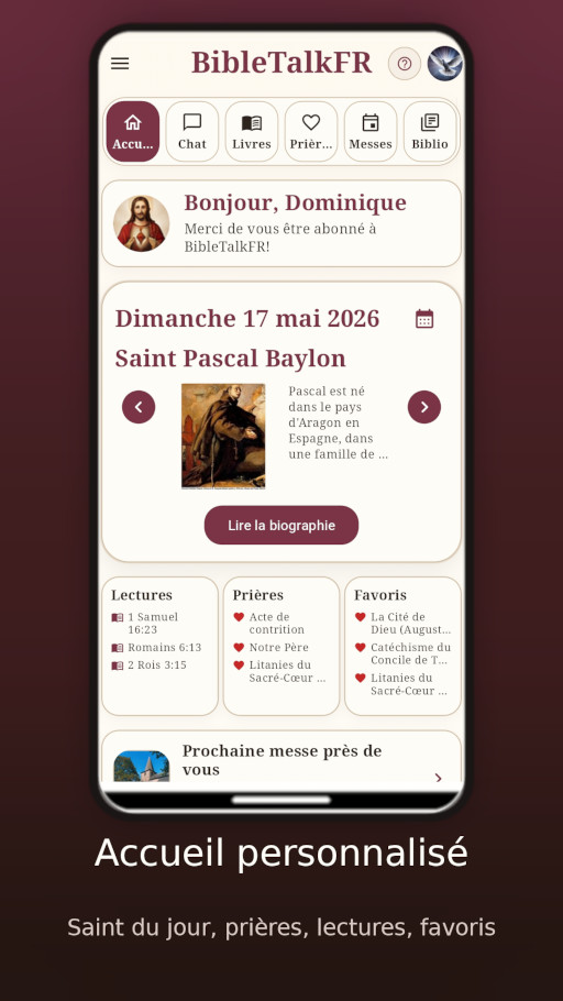 Accueil personnalisé BibleTalkFR